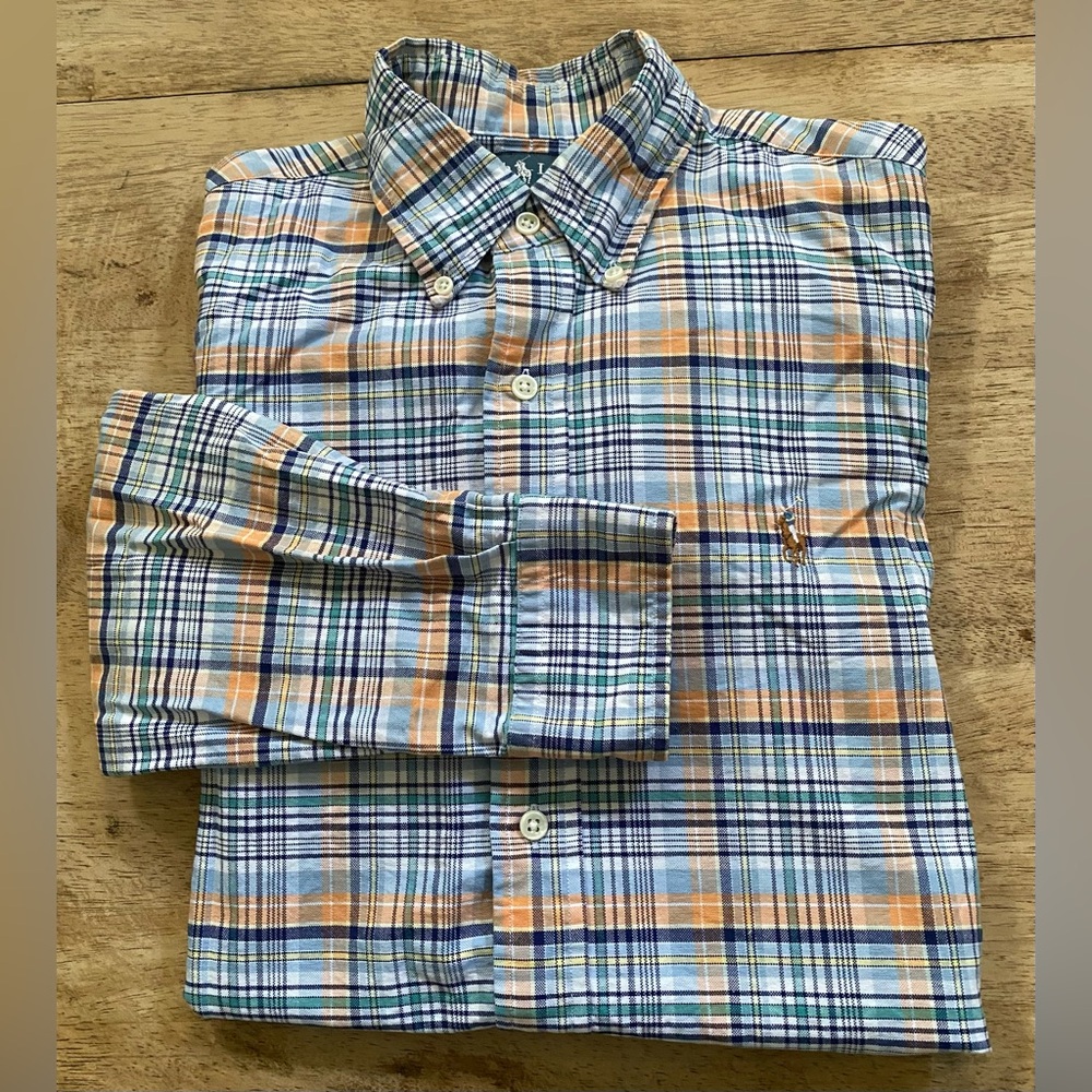 Ralph Lauren Custom Fit Men’s Sz S Plaid Button Down